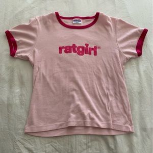 Pink Stray Rats Ratgirl Ringer Baby Tee